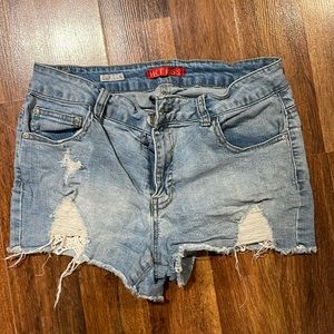 Hot kiss size 11, barely worn ripped blue jean shorts